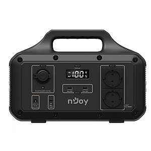 nJoy Power Base 600 ESPS-60TBEHJ-CT012 Statie Portabila de Stocare Energie 511Wh 600W cu Incarcare Solara USB-C 100W Bluetooth