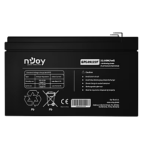 Acumulator nJoy 12V VRLA GPL09122F – plumb-acid sigilata, pentru UPS si sisteme de securitate