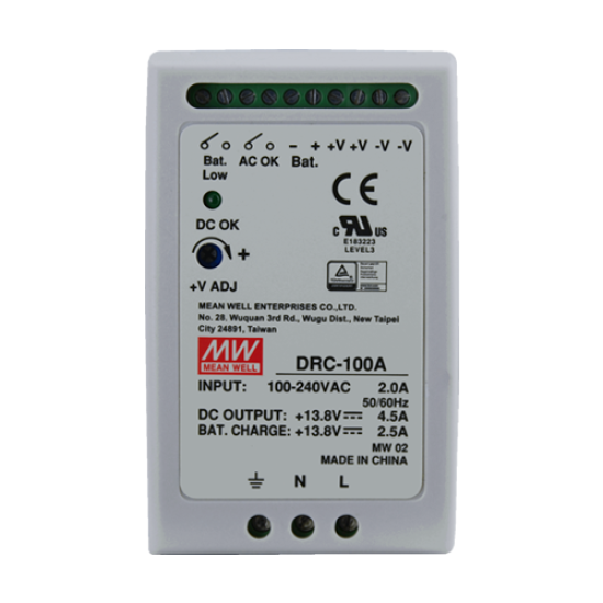DRC-100A | MeanWell | Sursa de alimentare in comutatie, 13.8V / 4.5A + 2.5A, sina DIN, backup - MEAN WELL DRC-100A Sursa de alimentare in comutatie, 13.8V / 4.5A + 2.5A, sina DIN, backup - MEAN WELL DRC-100A