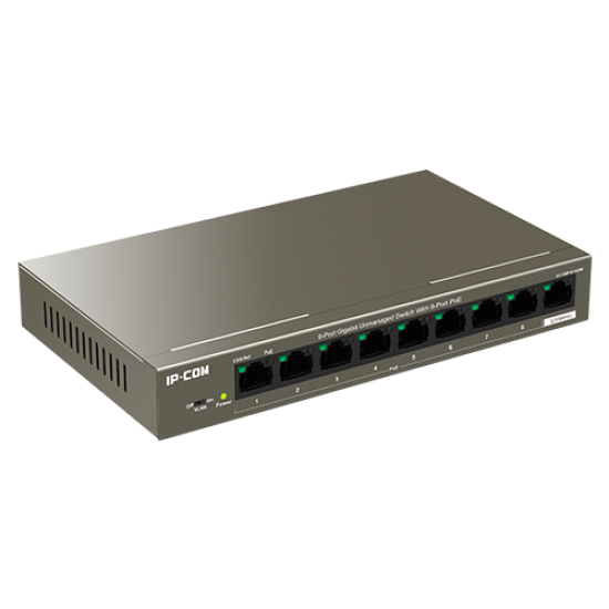 G1109P-8-102W | IP-COM | Switch 8 porturi Gigabit PoE, 1 x RJ45 Gigabit Uplink - IP-COM G1109P-8-102W Switch 8 porturi Gigabit PoE, 1 x RJ45 Gigabit Uplink - IP-COM G1109P-8-102W