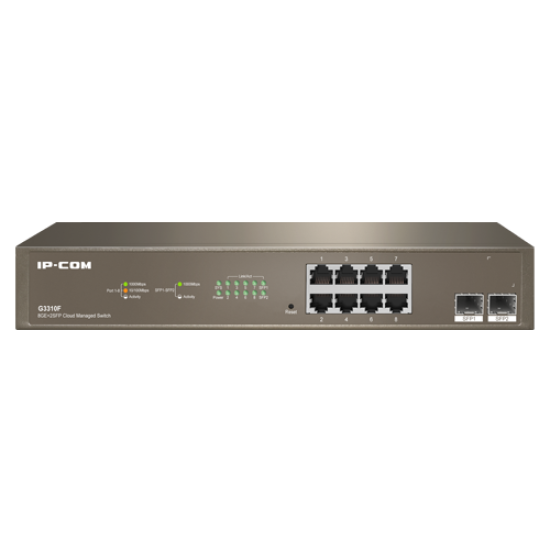 G3310F | IP-COM | Switch 8 x RJ45 Gigabit, 2 x SFP Gigabit Uplink, Cloud Management - IP-COM G3310F Switch 8 x RJ45 Gigabit, 2 x SFP Gigabit Uplink, Cloud Management - IP-COM G3310F
