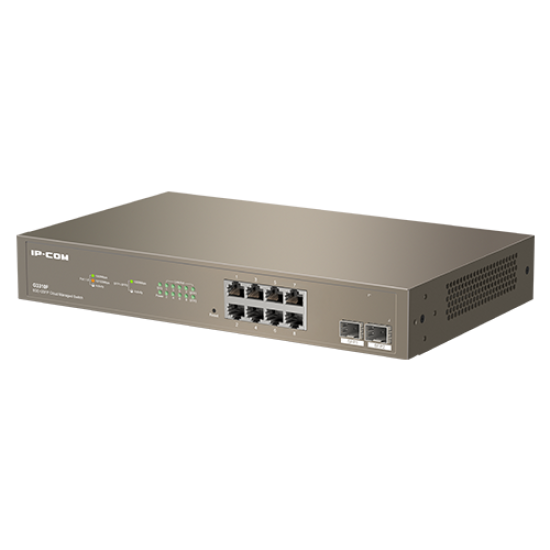 G3310F | IP-COM | Switch 8 x RJ45 Gigabit, 2 x SFP Gigabit Uplink, Cloud Management - IP-COM G3310F Switch 8 x RJ45 Gigabit, 2 x SFP Gigabit Uplink, Cloud Management - IP-COM G3310F