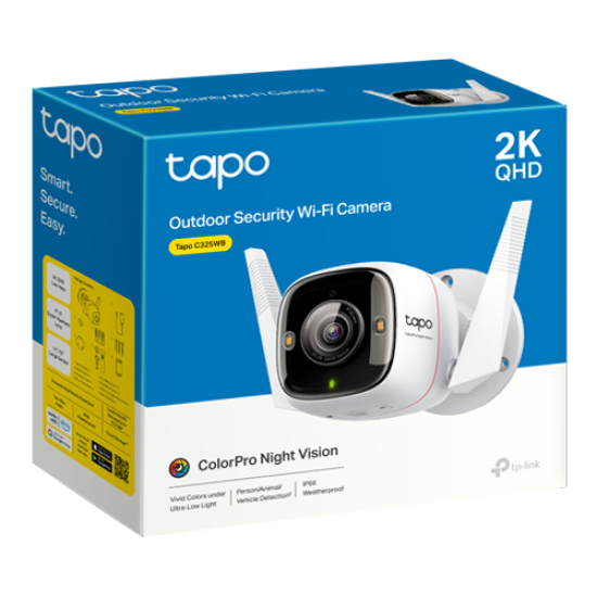 TapoC325WB | TP-LINK | Camera IP Wi-Fi, 2K QHD, ColorPro, Audio bidirectional - TP-Link Tapo TapoC325WB Camera IP Wi-Fi, 2K QHD, ColorPro, Audio bidirectional - TP-Link Tapo TapoC325WB