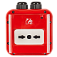 Buton de incendiu conventional de exterior, capac protectie, IP67, EN 54-11 - TELETEK SensoMAG-MCP50IP67