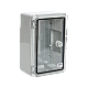 Cutie distributie IP65 din ABS gri, usa transparenta, placa metalica, 200x300x130 mm PP3011 – Plastim PP3011