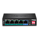 Switch 4 porturi Gigabit Long Range 200m PoE+, 1 port Gigabit - TRENDnet TPE-LG50