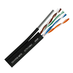 Cablu FTP autoportant, cat 5E, CUPRU 100%, 305m, negru TSY-FTP5E-MESS