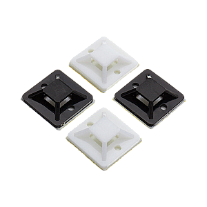 Suport plastic prindere coliere, ALB, 19x19 mm, autoadeziv, 100 buc TAD-1-W