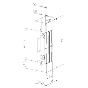 Yala electromagnetica de toc, consum redus, fail secure, deblocare mecanica, alimentare 12 Vcc - ASSA ABLOY E7E-E4139