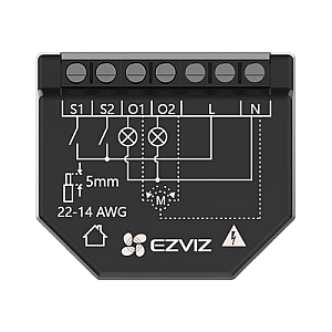 Releu inteligent Wi-Fi pentru aplicatii Smart Home EZVIZ, 2 canale 250Vc.a. max. 16A CS-T36-R100-WM