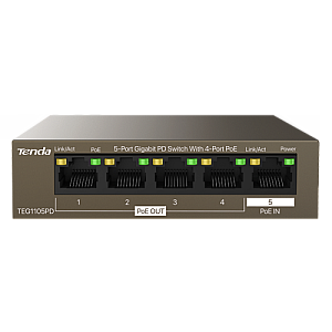 Switch 4 porturi PoE OUT, 1 port PoE IN, Gigabit - TENDA TND-TEG1105PD