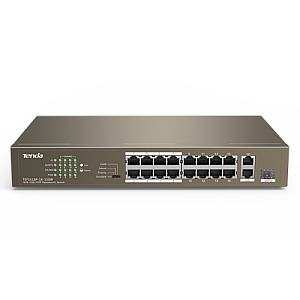 Switch 16 porturi PoE 10/100 Mbps, 2 port RJ45 Gigabit, 1 port SFP Gigabit - TENDA TND-TEF1118P-16-150W-V30 Switch 16 porturi PoE 10/100 Mbps, 2 port RJ45 Gigabit, 1 port SFP Gigabit - TENDA TND-TEF1118P-16-150W-V30