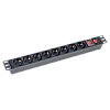 PDU 8 prize Shuko, 19, 1U, aluminiu cu protectie - ASYTECH Networking ASY-PDU-8 – ASYTECH Networking ASY-PDU-8