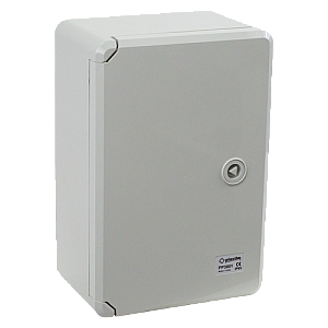 Cutie distributie IP65 din ABS gri, usa mata, placa metalica, 200x300x130 mm PP3001