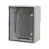 Cutie distributie IP65 din ABS gri, usa transparenta, placa metalica, 400x500x240 mm PP3017 – Plastim PP3017
