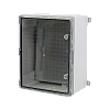 Cutie distributie IP65 din ABS gri, usa transparenta, placa metalica, 400x500x240 mm PP3017 – Plastim PP3017