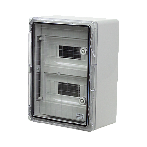 Cutie modulara IP65 din ABS gri, usa transparenta, 2 x 12 module, 300x400x170 mm PP3114