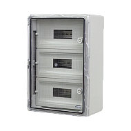Cutie modulara IP65 din ABS gri, usa transparenta, 3 x 15 module, 350x500x190 mm PP3116 Cutie modulara IP65 din ABS gri, usa transparenta, 3 x 15 module, 350x500x190 mm PP3116