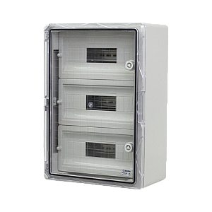 Cutie modulara IP65 din ABS gri, usa transparenta, 3 x 15 module, 350x500x190 mm PP3116