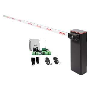 KIT complet bariera acces AUTO / 4 m, montaj universal ST/DR, lampa semnalizre - MOTORLINE TURBO-4+ZUM75HTSL-4-KIT