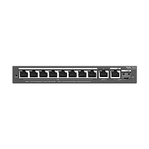 Switch 8 porturi PoE+, 2 porturi GE, 1 port SFP, Gigabit, Cloud Management - Ruijie RG-ES210GS-P
