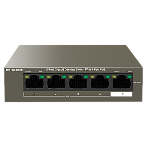Switch 4 porturi Gigabit PoE, 1 port RJ45 Gigabit - IP-COM G1105P-4-63W