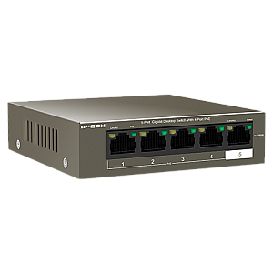 Switch 4 porturi Gigabit PoE, 1 port RJ45 Gigabit - IP-COM G1105P-4-63W Switch 4 porturi Gigabit PoE, 1 port RJ45 Gigabit - IP-COM G1105P-4-63W