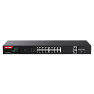 Switch 16 porturi Gigabit PoE, 2 x RJ45 Gigabit Uplink, 2 x SFP Gigabit, 1U - IP-COM G1120P-16-250W Switch 16 porturi Gigabit PoE, 2 x RJ45 Gigabit Uplink, 2 x SFP Gigabit, 1U - IP-COM G1120P-16-250W