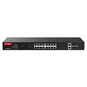 Switch 16 porturi Gigabit PoE, 2 x RJ45 Gigabit Uplink, 2 x SFP Gigabit, 1U - IP-COM G1120P-16-250W