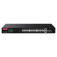 Switch 24 porturi Gigabit PoE, 2 x RJ45 Uplink Gigabit, 2 x SFP Gigabit, 1U - IP-COM G1128P-24-410W Switch 24 porturi Gigabit PoE, 2 x RJ45 Uplink Gigabit, 2 x SFP Gigabit, 1U - IP-COM G1128P-24-410W