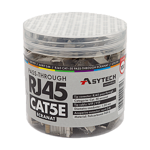 Mufa RJ-45 FTP Cat.5e EZ Passthrough, ecranata (100 buc) RJ45M-CAT5-EZ-JAR