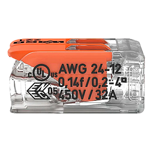 Conector derivatie 2 fire, max. 4 mm² (100 buc.) - WAGO 221-412 Conector derivatie 2 fire, max. 4 mm² (100 buc.) - WAGO 221-412