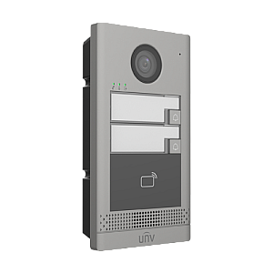 Post exterior videointerfon TCP/IP pentru 2 familii, IR, IK08 - UNV OEU-202S-HMK2