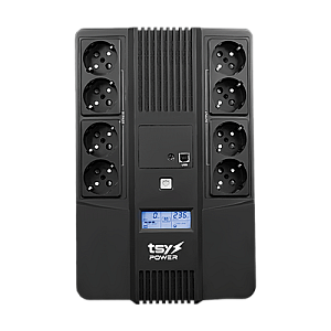 UPS TSY Power, 1000VA/600W, LCD,  line interactive, 8 x Schuko TSY-D-1K0-LCD