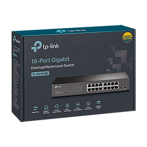Switch 16 porturi RJ45 Gigabit, Unmanaged, 1U - TP-Link TL-SG1016D Switch 16 porturi RJ45 Gigabit, Unmanaged, 1U - TP-Link TL-SG1016D