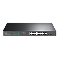 Switch 16 porturi PoE+ Gigabit, 2 porturi RJ45 Gigabit, 2 x Combo SFP Gigabit, Managed - TP-Link TL-SG1218MPE