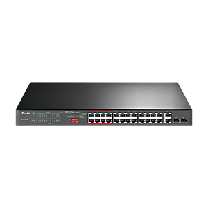 Switch 24 x RJ45 10/100 Mbps PoE, 2 x RJ45 1G, 2 x combo SFP 1G, Buget PoE 250W, Unmanaged - TP-Link TL-SL1226P