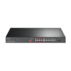 Switch 16 x RJ45 10/100 Mbps PoE, 2 x RJ45 1G, 1 x combo SFP 1G, Buget PoE 150W, Unmanaged - TP-Link TL-SL1218P