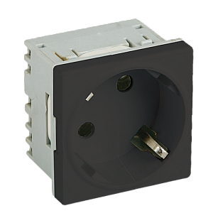 Priza modulara schuko cu impamantare, negru - DLX DLX-245-43
