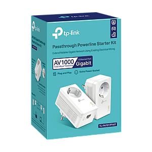 Kit Powerline AV1000, Passthrough, 1 x RJ45 Gigabit - TP-Link TL-PA7017PKIT Kit Powerline AV1000, Passthrough, 1 x RJ45 Gigabit - TP-Link TL-PA7017PKIT