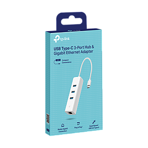 Adaptor USB Type-C la RJ45 Gigabit, 3 x USB 3.0 - TP-Link UE330C Adaptor USB Type-C la RJ45 Gigabit, 3 x USB 3.0 - TP-Link UE330C