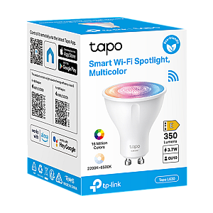 Bec LED smart Wi-Fi, RGB, 2200-6500K, intensitate ajustabila, 350 lm, GU10 - TP-Link Tapo TapoL630 Bec LED smart Wi-Fi, RGB, 2200-6500K, intensitate ajustabila, 350 lm, GU10 - TP-Link Tapo TapoL630