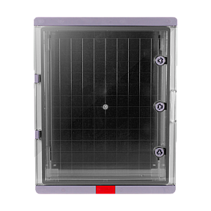 Cutie distributie IP67 din ABS gri, usa transparenta, placa metalica, 400x500x240 mm PS405024