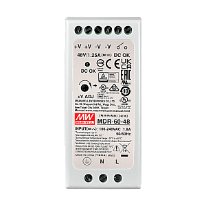 Sursa de alimentare in comutatie, 48V/1.25A, 60W, sina DIN - MEAN WELL MDR-60-48