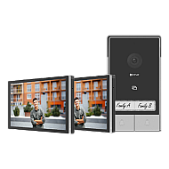 Kit video-interfon 2 familii, 2 x monitor tactil 7', camera 2K, audio, IR 6m, Wi-Fi6 - EZVIZ CS-HP7(3MP,2-Family Kit)