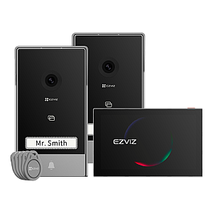Kit video-interfon, monitor tactil 7', 2 posturi exterioare, camera 2K, audio, IR 6m, Wi-Fi - EZVIZ CS-HP7(3MP,2-Entry Kit)