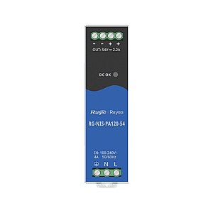 Sursa de alimentare in comutatie, 54V/2.2A, 120W, sina DIN - Ruijie Reyee RG-NIS-PA120-54 Sursa de alimentare in comutatie, 54V/2.2A, 120W, sina DIN - Ruijie Reyee RG-NIS-PA120-54
