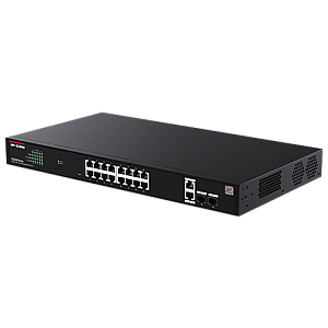 Switch 16 x RJ45 1G PoE, 2 x SFP 1G, 2 x RJ45 1G, Management, 1U - IP-COM G2220P-16-250W