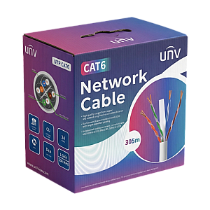 Cablu UTP, cat 6E, cupru integral, LSZH, cutie 305 metri, DCA - UNV UV-UTP6-300-BC24AWG-DCA-B-W