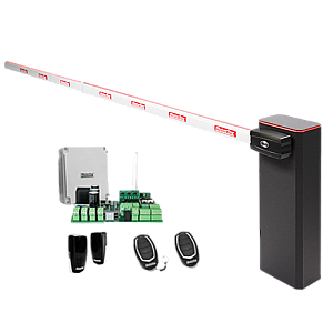 KIT complet bariera acces AUTO / 6 m, montaj universal ST/DR, lampa+brat cu semnalizre - MOTORLINE TURBO-6+SIG75HT-6-KIT